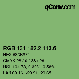カラーコード: RGB 131 182.2 113.6 | qconv.com