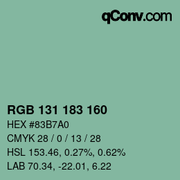 Farbcode: RGB 131 183 160 | qconv.com