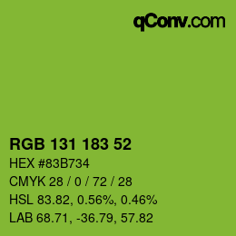 Farbcode: RGB 131 183 52 | qconv.com
