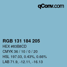 Color code: RGB 131 184 205 | qconv.com