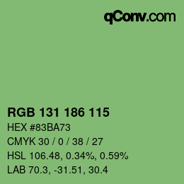 颜色代码: RGB 131 186 115 | qconv.com