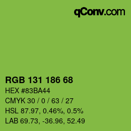 Color code: RGB 131 186 68 | qconv.com