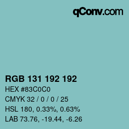 Color code: RGB 131 192 192 | qconv.com