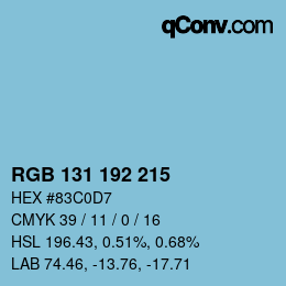 Color code: RGB 131 192 215 | qconv.com
