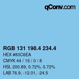 カラーコード: RGB 131 198.4 234.4 | qconv.com