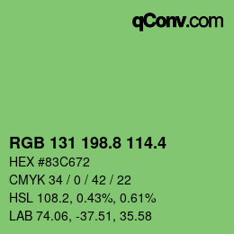カラーコード: RGB 131 198.8 114.4 | qconv.com