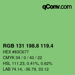カラーコード: RGB 131 198.8 119.4 | qconv.com