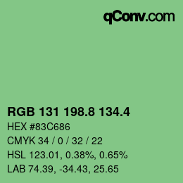 カラーコード: RGB 131 198.8 134.4 | qconv.com