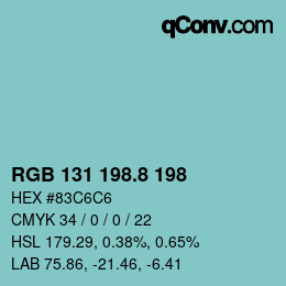 Color code: RGB 131 198.8 198 | qconv.com