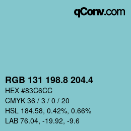 カラーコード: RGB 131 198.8 204.4 | qconv.com