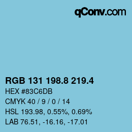 カラーコード: RGB 131 198.8 219.4 | qconv.com