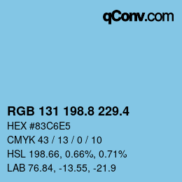 カラーコード: RGB 131 198.8 229.4 | qconv.com