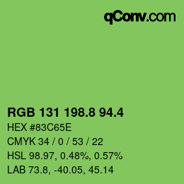 カラーコード: RGB 131 198.8 94.4 | qconv.com
