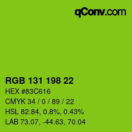 Color code: RGB 131 198 22 | qconv.com