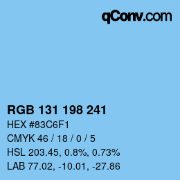 Color code: RGB 131 198 241 | qconv.com