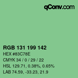Color code: RGB 131 199 142 | qconv.com