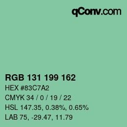 カラーコード: RGB 131 199 162 | qconv.com