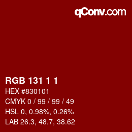 カラーコード: RGB 131 1 1 | qconv.com