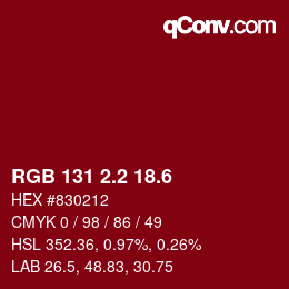 カラーコード: RGB 131 2.2 18.6 | qconv.com