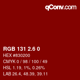 カラーコード: RGB 131 2.6 0 | qconv.com