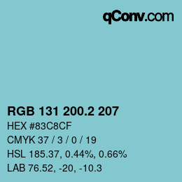 カラーコード: RGB 131 200.2 207 | qconv.com