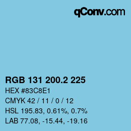 カラーコード: RGB 131 200.2 225 | qconv.com
