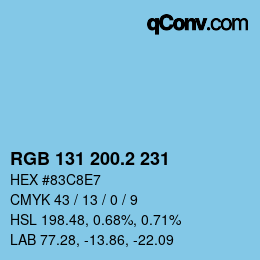 カラーコード: RGB 131 200.2 231 | qconv.com