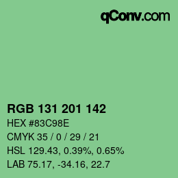Color code: RGB 131 201 142 | qconv.com