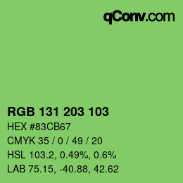 Color code: RGB 131 203 103 | qconv.com