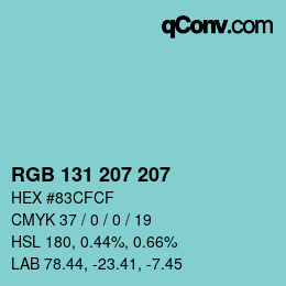 Color code: RGB 131 207 207 | qconv.com