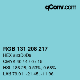 Color code: RGB 131 208 217 | qconv.com