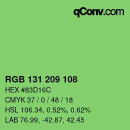 カラーコード: RGB 131 209 108 | qconv.com