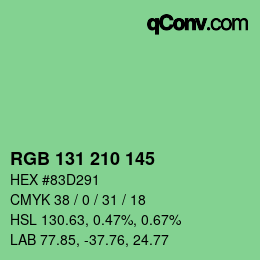 Color code: RGB 131 210 145 | qconv.com