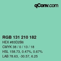 Color code: RGB 131 210 182 | qconv.com