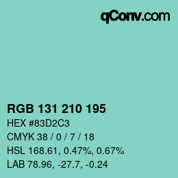 Color code: RGB 131 210 195 | qconv.com