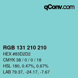Color code: RGB 131 210 210 | qconv.com