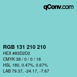 Color code: RGB 131 210 210 | qconv.com