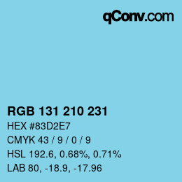 カラーコード: RGB 131 210 231 | qconv.com