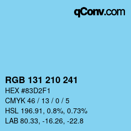 Color code: RGB 131 210 241 | qconv.com