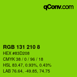 Farbcode: RGB 131 210 8 | qconv.com