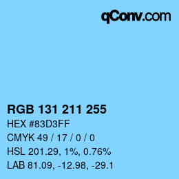 Color code: RGB 131 211 255 | qconv.com