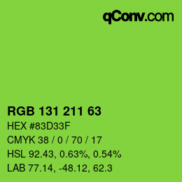 Color code: RGB 131 211 63 | qconv.com