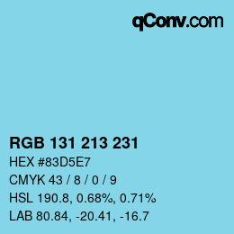 Farbcode: RGB 131 213 231 | qconv.com
