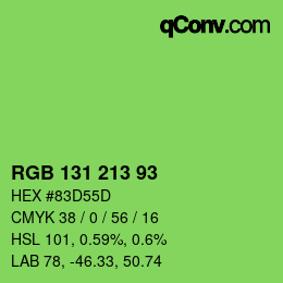 カラーコード: RGB 131 213 93 | qconv.com