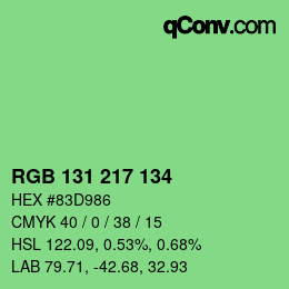 Color code: RGB 131 217 134 | qconv.com