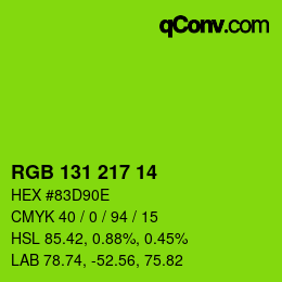 Color code: RGB 131 217 14 | qconv.com