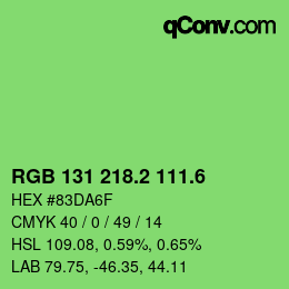 カラーコード: RGB 131 218.2 111.6 | qconv.com