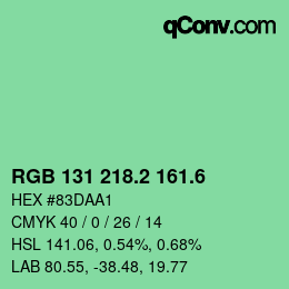 カラーコード: RGB 131 218.2 161.6 | qconv.com
