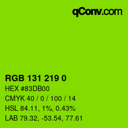 Color code: RGB 131 219 0 | qconv.com