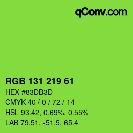 Color code: RGB 131 219 61 | qconv.com